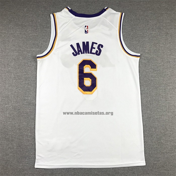 Camiseta Los Angeles Lakers LeBron James NO 6 Association 2022-23 Blanco